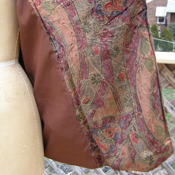 RARE sz 4 Vintage GENNY 1980s Gianni Versace designed Velvet Earthtone Blazer - Picture 6 of 13